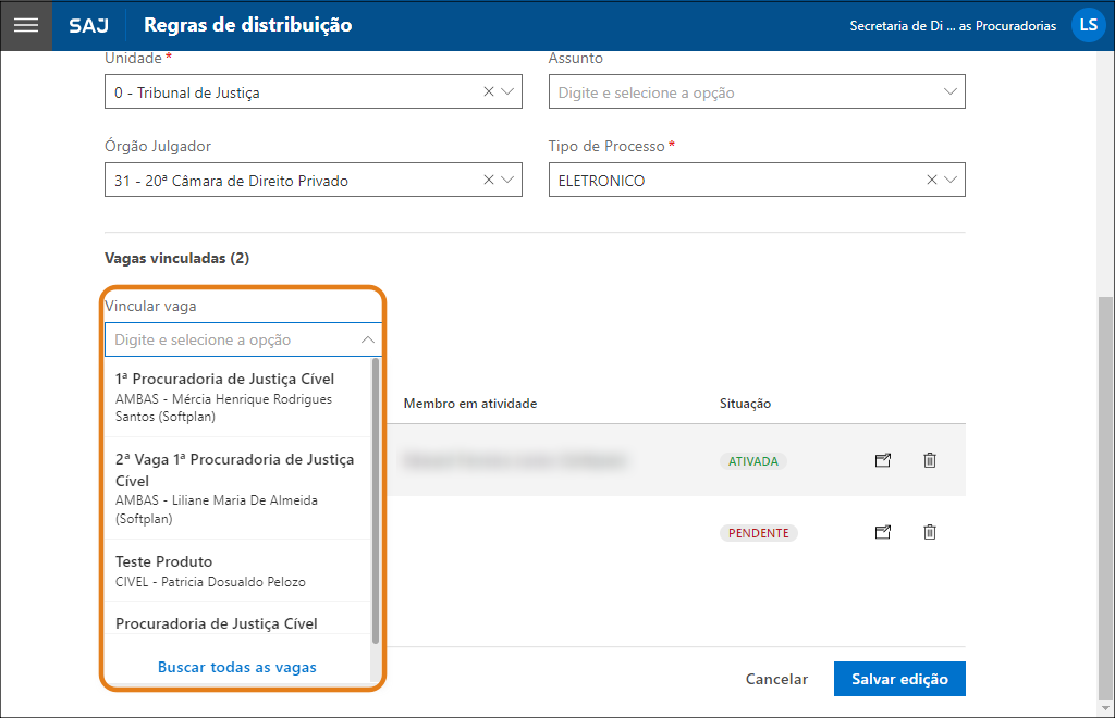 Como vincular vagas de procuradoria a uma regra de distribuição no SAJ MP_4.PNG