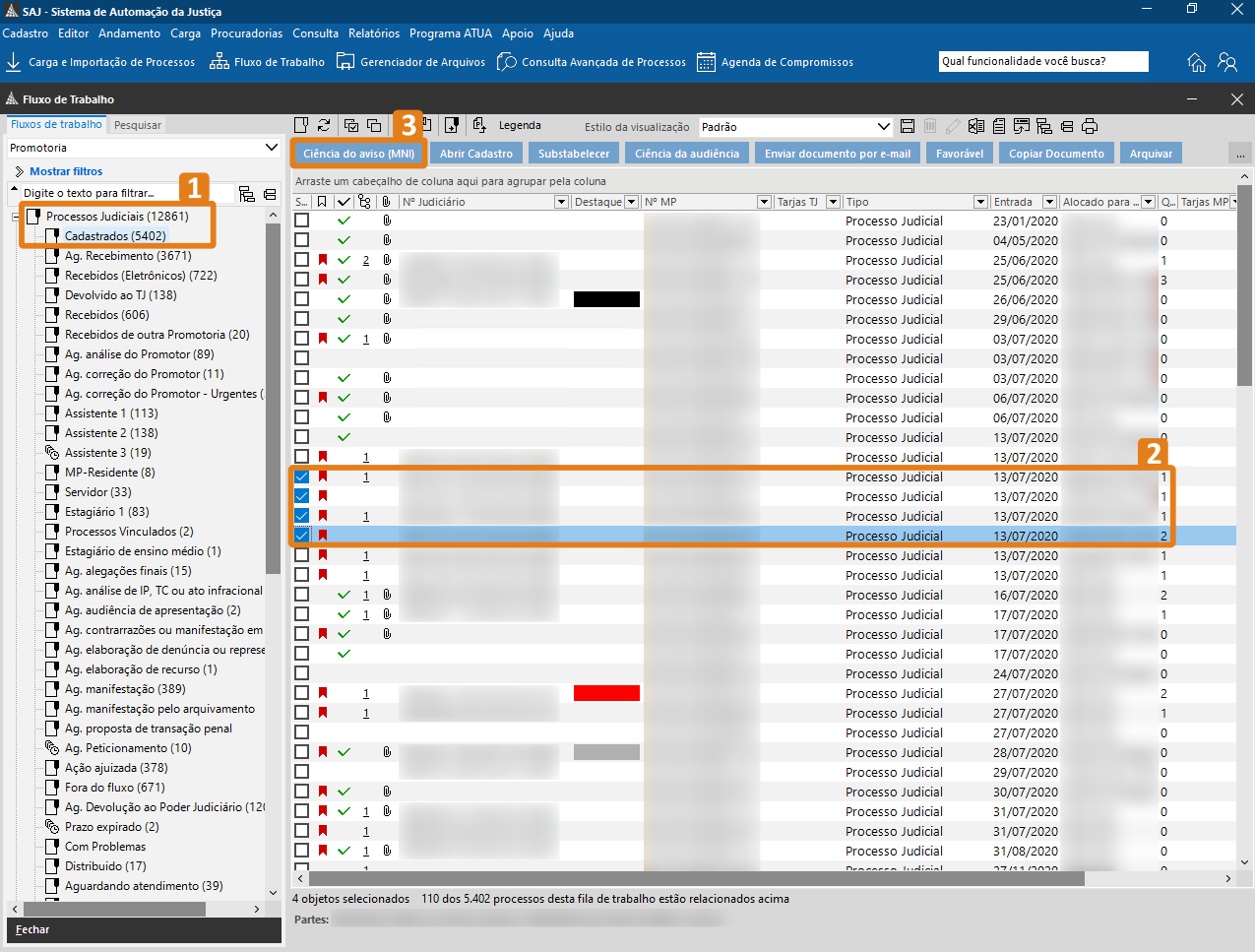 passo 2 - localizar processo - selecionar botão dar ciencia.png